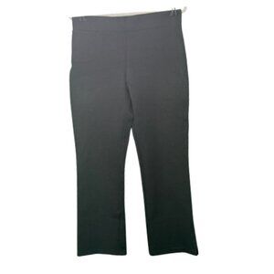 Gently Worn Black QUINCE Straight Leg Trousers Size L (BB1032)